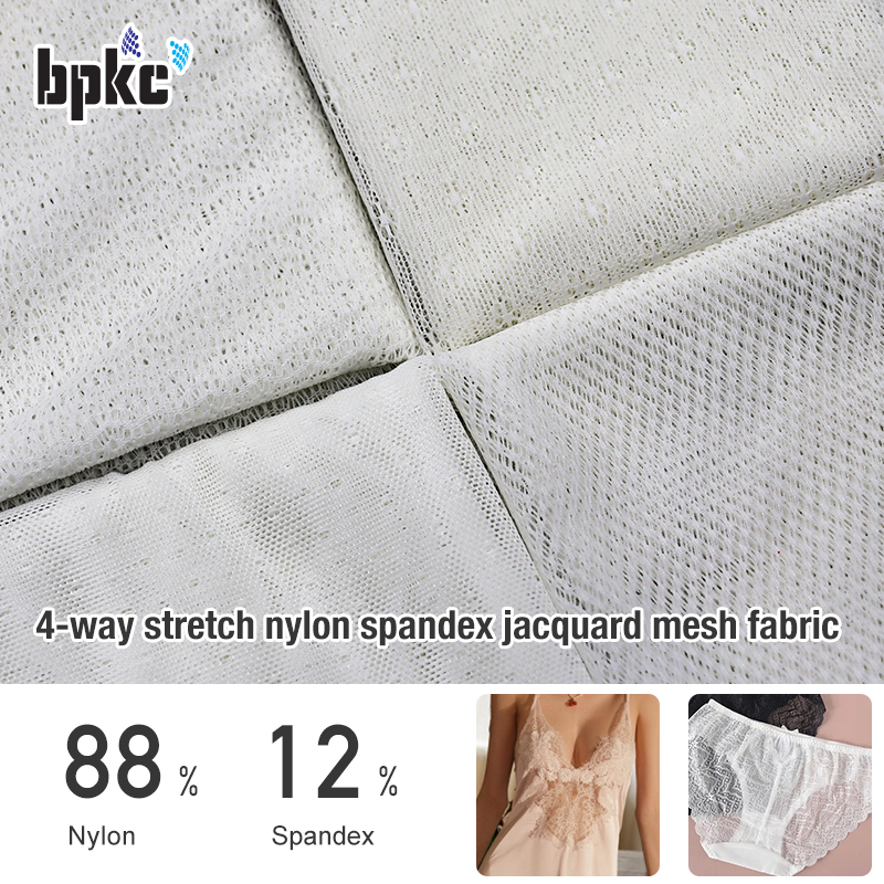 4-way stretch nylon spandex jacquard mesh fabric for underwear