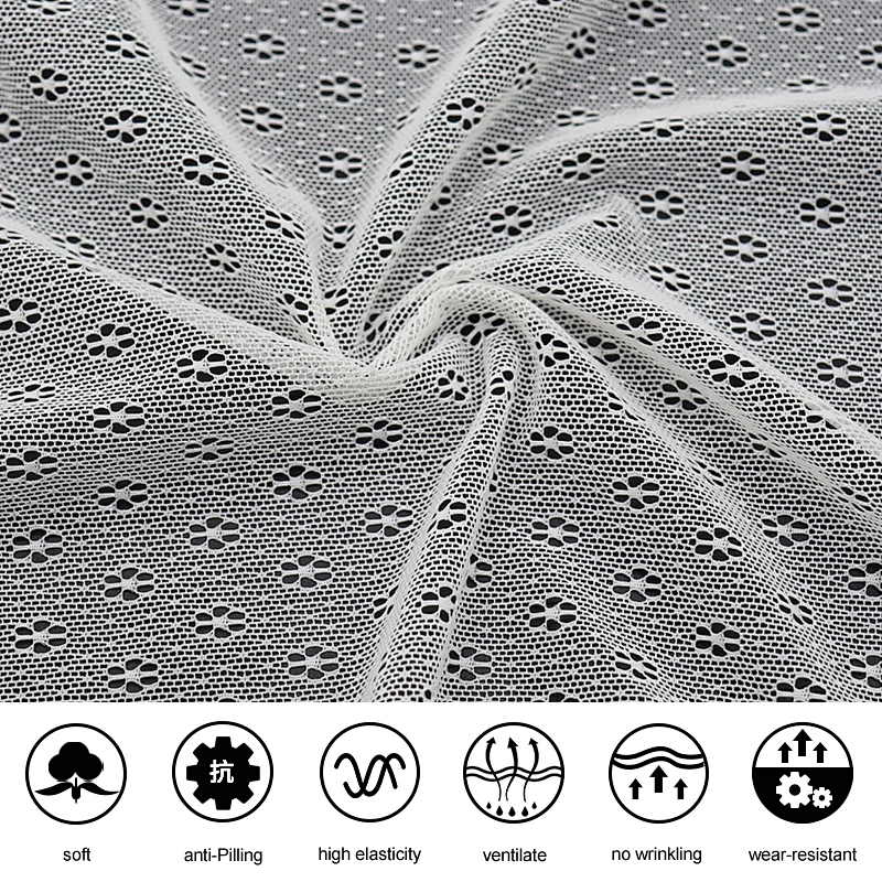 4-way stretch nylon spandex jacquard mesh fabric for underwear